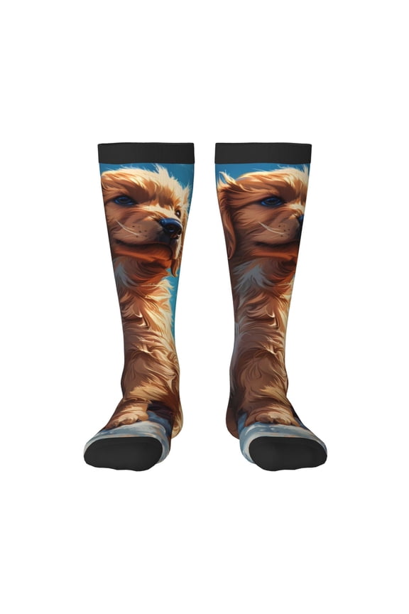 Cartoon Cloud Puppy for Adult Stockings Breathable Sock Non-Pilling,Contrasting Color Design