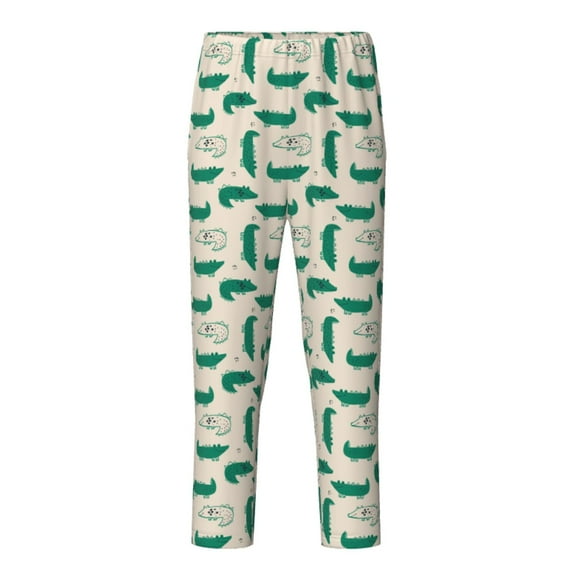 Hirioo Cartoon Crocodile for Teenagers' Pajama Pants Womens Lounge Pants with Pockets Pj Bottoms Pants for Men-Large