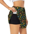 thumbnail image 1 of Hirioo Cartoon Dino for Women's Double Layer Athletic Shorts High-Performance Gym Shorts with Inner Pocket, Elastic Waistband-Medium, 1 of 7