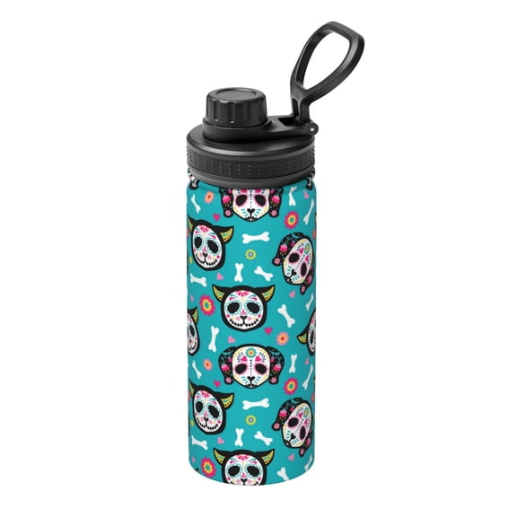 Hirioo Cartoon Dog And Cat for 18oz Sports Insulated Kettle for Gym Hiking Camping Running Mountain Bike Outdoor Sports