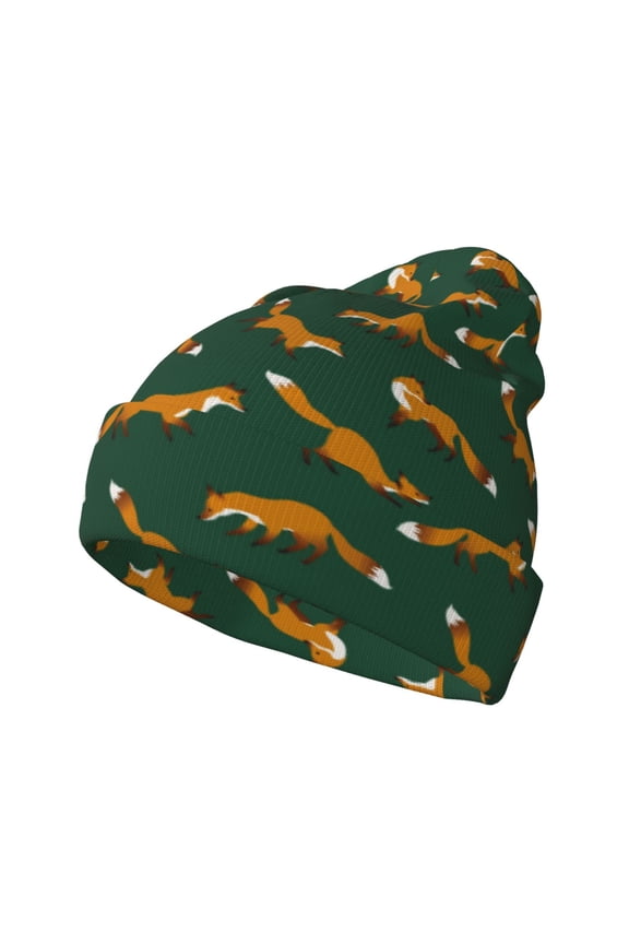 Cartoon Fox 1 for Men's Knit Cuffed Beanie for Outdoor Activities Unisex