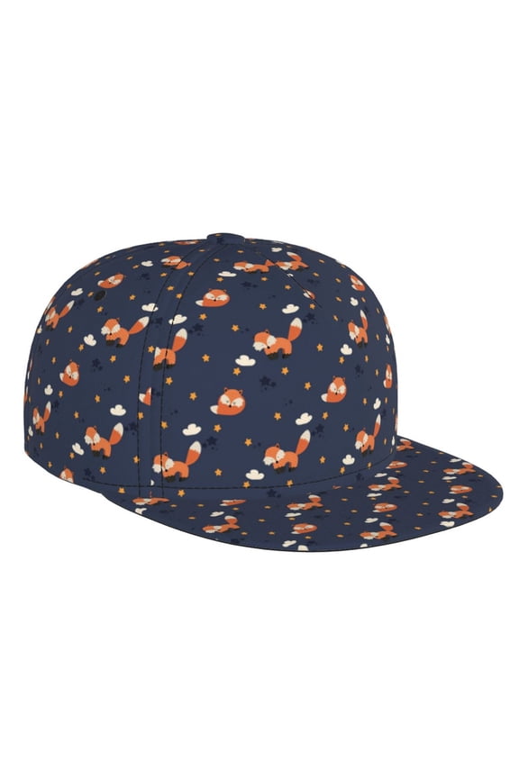 Cartoon Fox for Baseball Cap Men Cap Flat Brim for Men Women Teens Adjustable Baseball Cap
