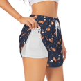 thumbnail image 1 of Hirioo Cartoon Fox for Women's Double Layer Athletic Shorts High-Performance Gym Shorts with Inner Pocket, Elastic Waistband-Large, 1 of 7