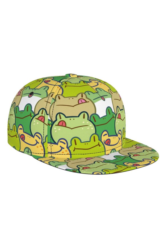 Cartoon Frog for Baseball Cap Men Cap Flat Brim for Men Women Teens Adjustable Baseball Cap