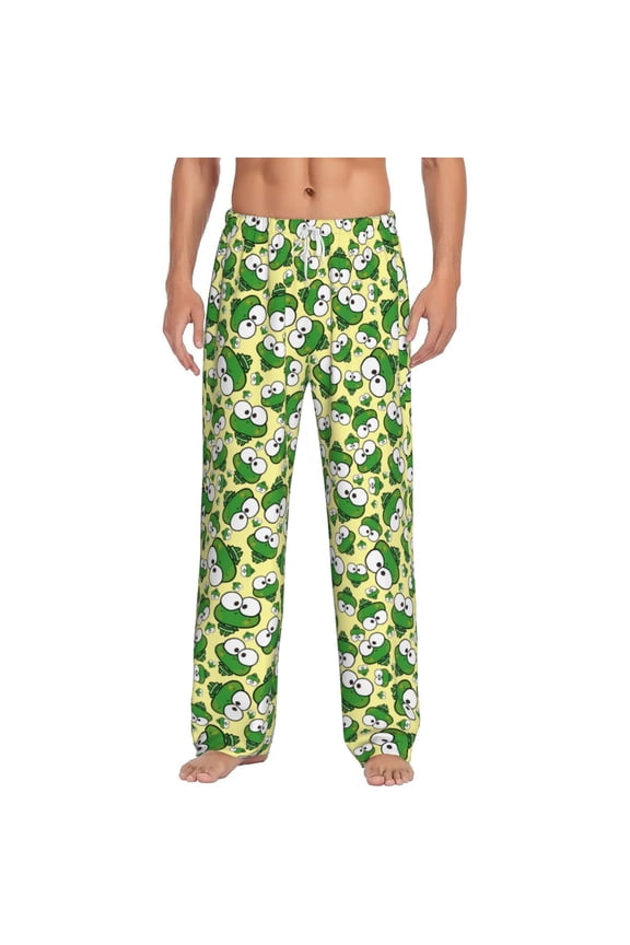 Cartoon Frogs for Men's PJ Pajama Pants Sleep Pants Men's Home Trousers with Pockets,S-3XL-Small
