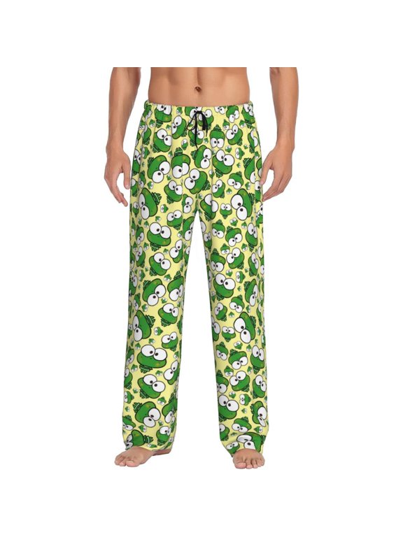 Cartoon Frogs for Men's PJ Pajama Pants Sleep Pants Men's Home Trousers with Pockets,S-3XL-X-Large
