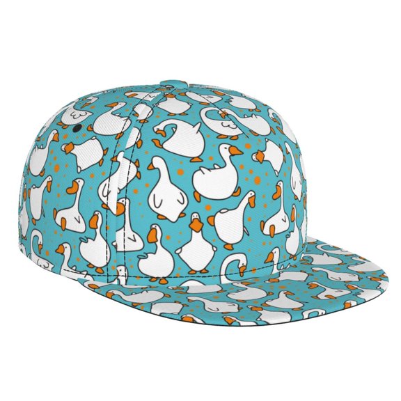 Hirioo Cartoon Funny Goose for Baseball Cap Men Cap Flat Brim for Men Women Teens Adjustable Baseball Cap