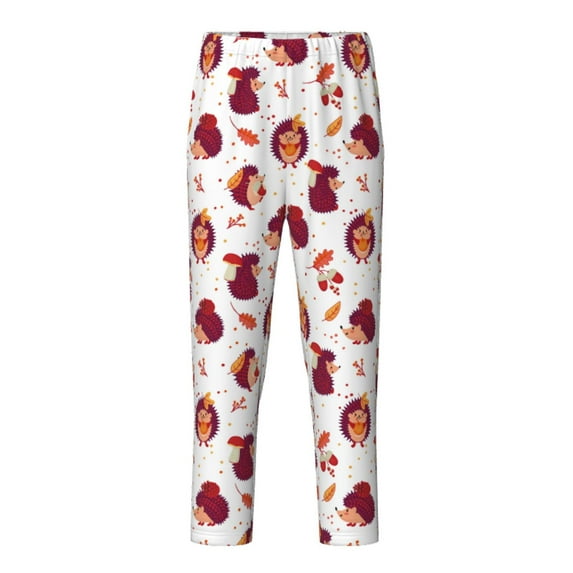 Hirioo Cartoon Hedgehogs for Teenagers' Pajama Pants Womens Lounge Pants with Pockets Pj Bottoms Pants for Men-XS(5-6)