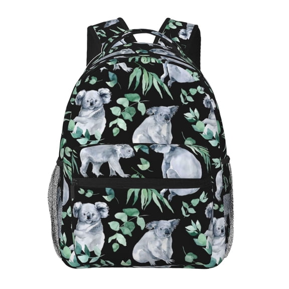 Hirioo Cartoon Koala Bear Print Laptop Backpack Lightweight Casual Travel Daypack for College Workplace Travel