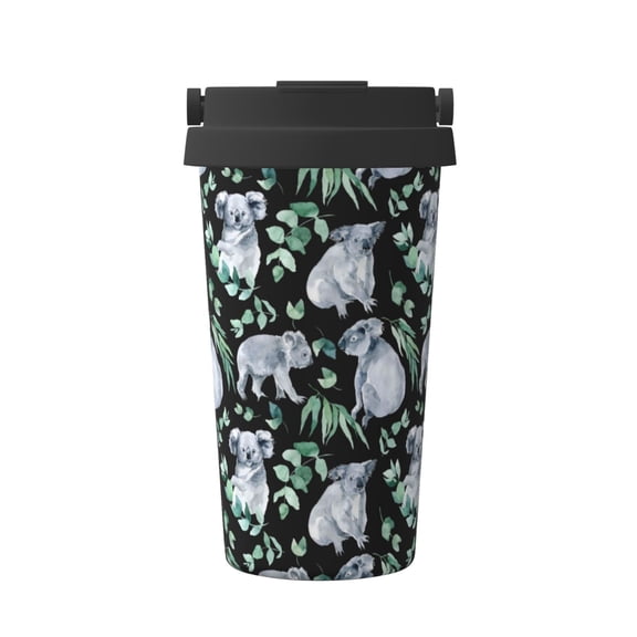 Hirioo Cartoon Koala Bear for Coffee Travel Mug Insulated Coffee Mug with Lid