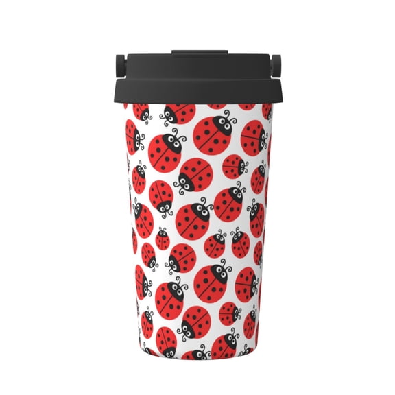 Hirioo Cartoon Ladybug for Coffee Travel Mug Insulated Coffee Mug with Lid
