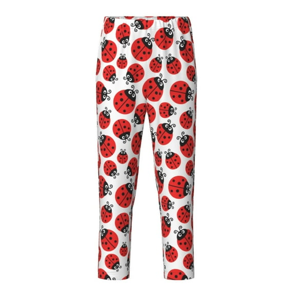 Hirioo Cartoon Ladybug for Teenagers' Pajama Pants Womens Lounge Pants with Pockets Pj Bottoms Pants for Men-Medium