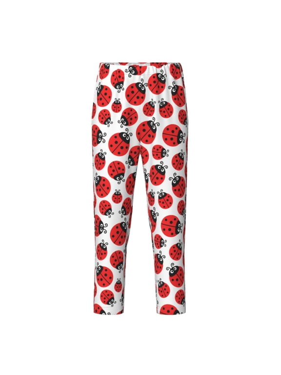 Cartoon Ladybug for Teenagers' Pajama Pants Womens Lounge Pants with Pockets Pj Bottoms Pants for Men-XS(5-6)