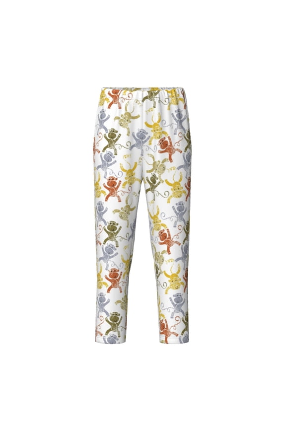 Cartoon Monkey for Teenagers' Pajama Pants Womens Lounge Pants with Pockets Pj Bottoms Pants for Men-Small