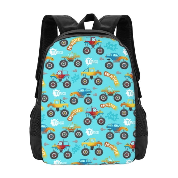 Hirioo Cartoon Monster Truck for Minimalist Backpack Large Capacity Backpack Travel Backpack For School