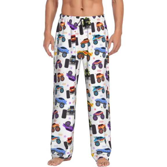 Hirioo Cartoon Monster Trucks1 for Women's PJ Pajama Pants Sleep Pants Women's Home Trousers with Pockets,S-3XL-3X-Large