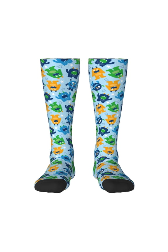 Cartoon Monster for Adult Stockings Breathable Sock Non-Pilling,Contrasting Color Design