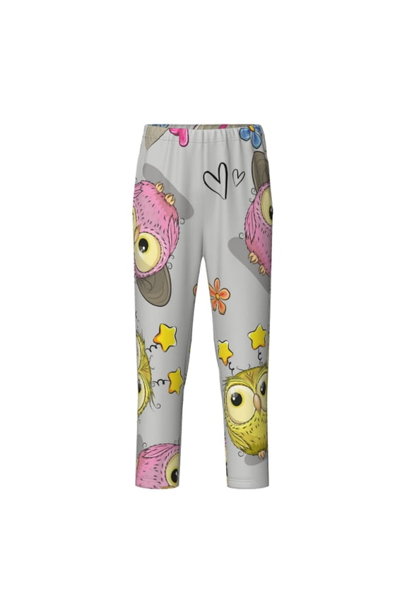 Cartoon Owls for Teenagers' Pajama Pants Womens Lounge Pants with Pockets Pj Bottoms Pants for Men-Large