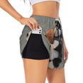 thumbnail image 1 of Hirioo Cartoon Pandas Basketball for Women's Double Layer Athletic Shorts High-Performance Gym Shorts with Inner Pocket, Elastic Waistband-XX-Large, 1 of 7