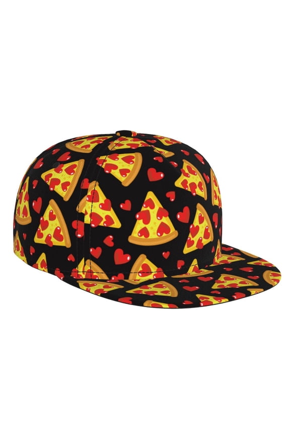 Cartoon Pizza for Baseball Cap Men Cap Flat Brim for Men Women Teens Adjustable Baseball Cap