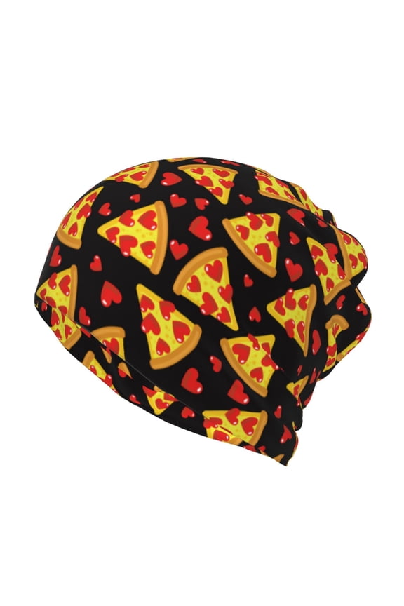 Cartoon Pizza for Multifunction Beanie Hat for Men and Women Unisex for Winter Sports, Outdoor Activities, and Daily Wear