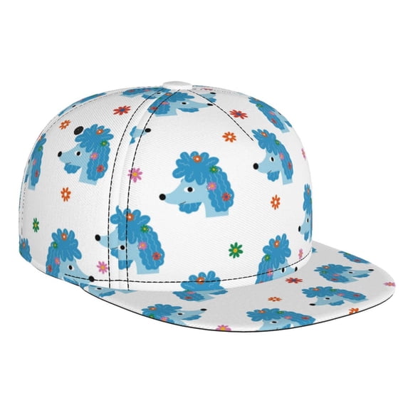 Hirioo Cartoon Poodle Dog for Baseball Cap Men Cap Flat Brim for Men Women Teens Adjustable Baseball Cap