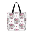 thumbnail image 1 of Hirioo Cartoon Poodle Dog for Tote Bag for Women, Quilted Shoulder Bag with Zipper, Large Capacity Handbags for Casual, Travel, Work, 1 of 7