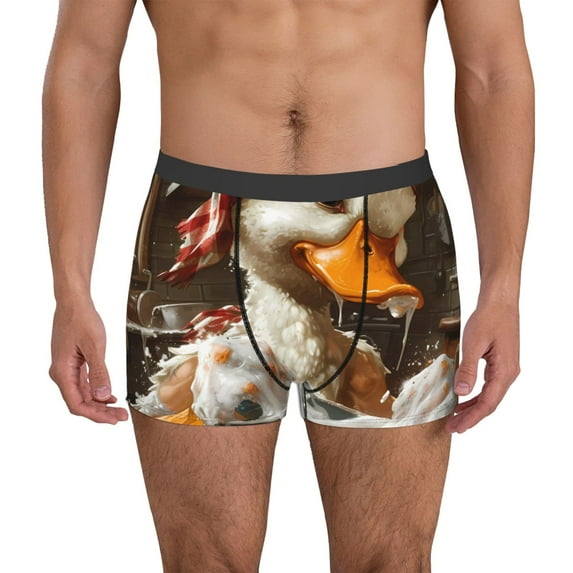 Hirioo Cartoon Scottish Duck for Men's Boxer Briefs Men Cotton Underwear Boxer Briefs Panties-Medium