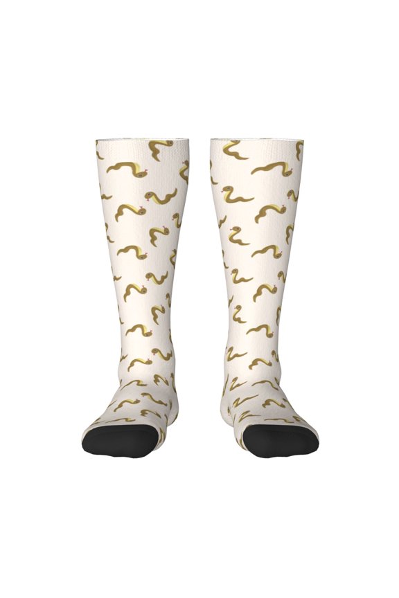Cartoon Snake for Adult Stockings Breathable Sock Non-Pilling,Contrasting Color Design