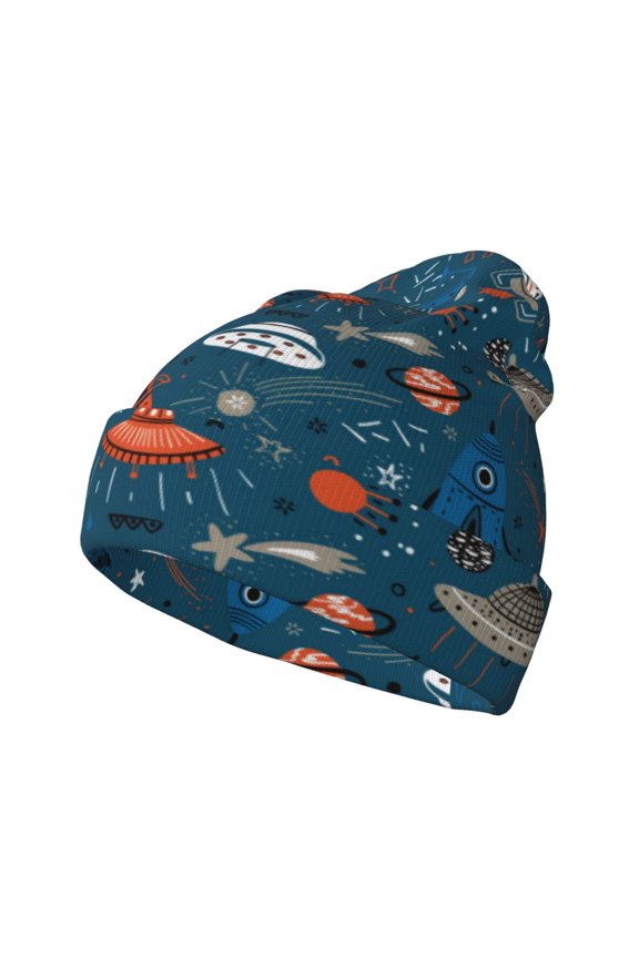 Cartoon Space1 for Men's Knit Cuffed Beanie for Outdoor Activities Unisex