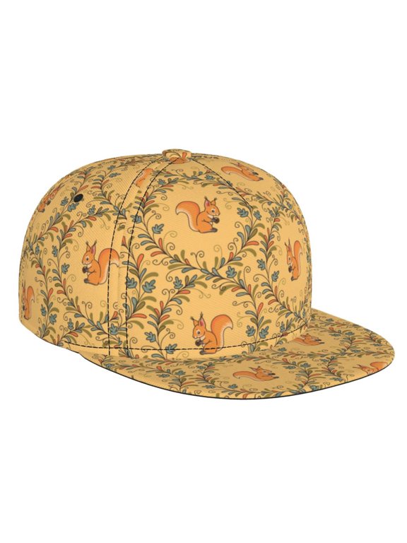 Cartoon Squirrel for Baseball Cap Men Cap Flat Brim for Men Women Teens Adjustable Baseball Cap