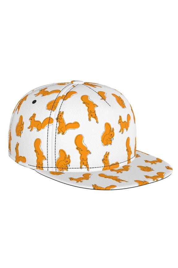 Cartoon Squirrel for Baseball Cap Men Cap Flat Brim for Men Women Teens Adjustable Baseball Cap