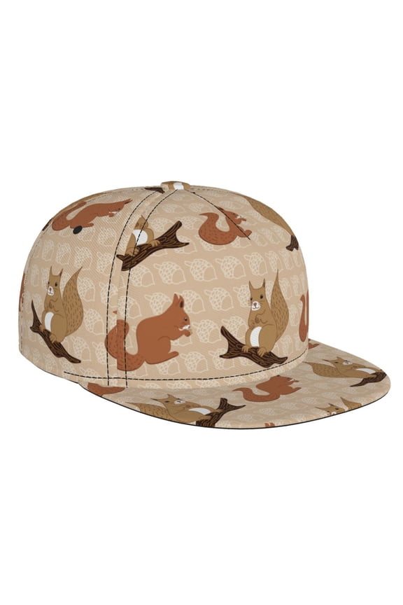 Cartoon Squirrel for Baseball Cap Men Cap Flat Brim for Men Women Teens Adjustable Baseball Cap