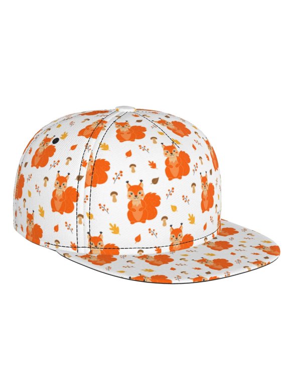 Cartoon Squirrel for Baseball Cap Men Cap Flat Brim for Men Women Teens Adjustable Baseball Cap