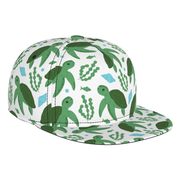 Hirioo Cartoon Turtle for Baseball Cap Men Cap Flat Brim for Men Women Teens Adjustable Baseball Cap