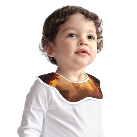 Hirioo Castle Cool Fire Dragon for Baby Cotton Petal Bib Drool Bibs for Baby Boy Unisex