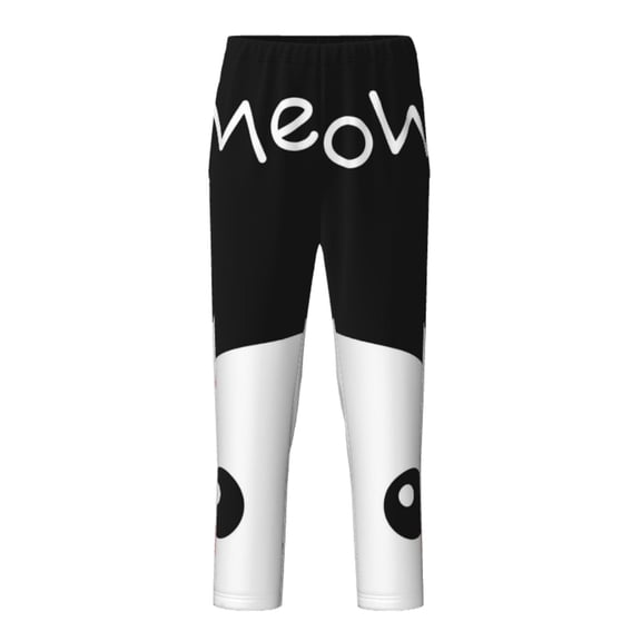Hirioo Cat Meow for Teenagers' Pajama Pants Womens Lounge Pants with Pockets Pj Bottoms Pants for Men-Medium