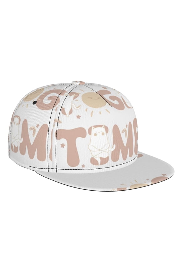 Cat Yoga Time for Baseball Cap Men Cap Flat Brim for Men Women Teens Adjustable Baseball Cap