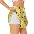 thumbnail image 1 of Hirioo Chamomile And Ladybug for Women's Double Layer Athletic Shorts High-Performance Gym Shorts with Inner Pocket, Elastic Waistband-Large, 1 of 7