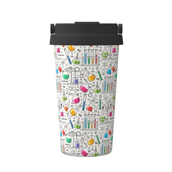 Hirioo Chemical Flasks And Test Tubes for Coffee Travel Mug Insulated Coffee Mug with Lid