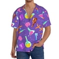 thumbnail image 1 of Hirioo Chemistry Tools for Men's Cuban Collar Short Sleeve Shirt Button Down Shirt Beach Summer Shirts Wedding Vacation Shirts-XX-Large, 1 of 5