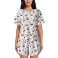 thumbnail image 1 of Hirioo Cherry Berries for Women's 2 Piece Short-Sleeved Pajama PJ Sets for Women Shorts with Pockets Womens Lounge Set-3X-Large, 1 of 6