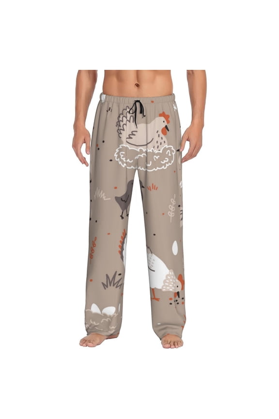 Chicken for Men's PJ Pajama Pants Sleep Pants Men's Home Trousers with Pockets,S-3XL-Small