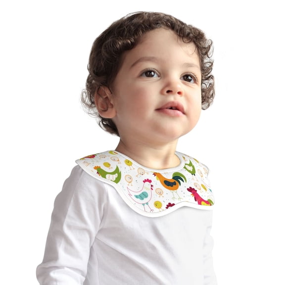 Hirioo Chickens A for Baby Cotton Petal Bib Drool Bibs for Baby Boy Unisex