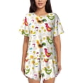 thumbnail image 1 of Hirioo Chickens A for Women's 2 Piece Short-Sleeved Pajama PJ Sets for Women Shorts with Pockets Womens Lounge Set-Medium, 1 of 6
