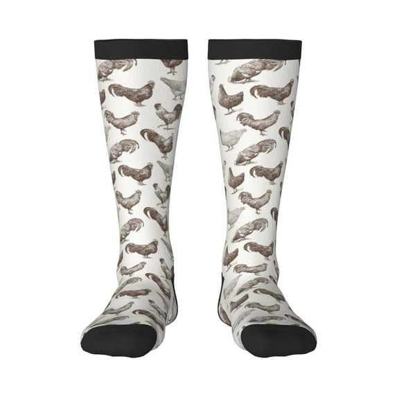 Hirioo Chickens for Adult Stockings Breathable Sock Non-Pilling,Contrasting Color Design