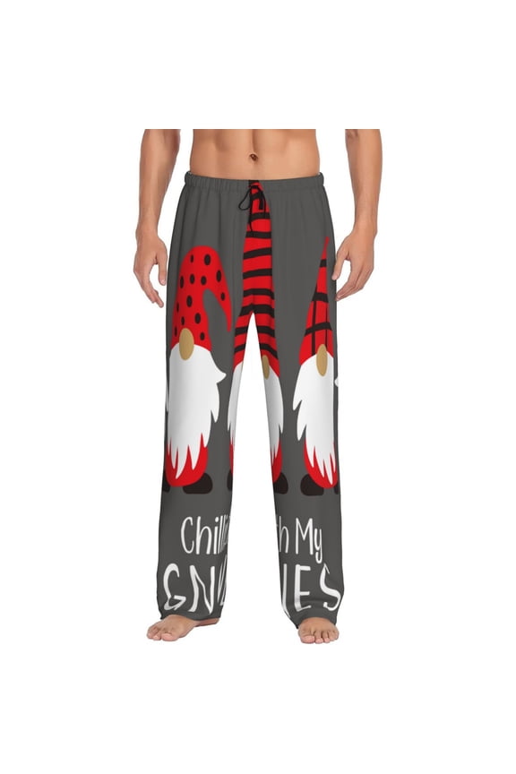 Chillin with My Gonme for Men's PJ Pajama Pants Sleep Pants Men's Home Trousers with Pockets,S-3XL-Small