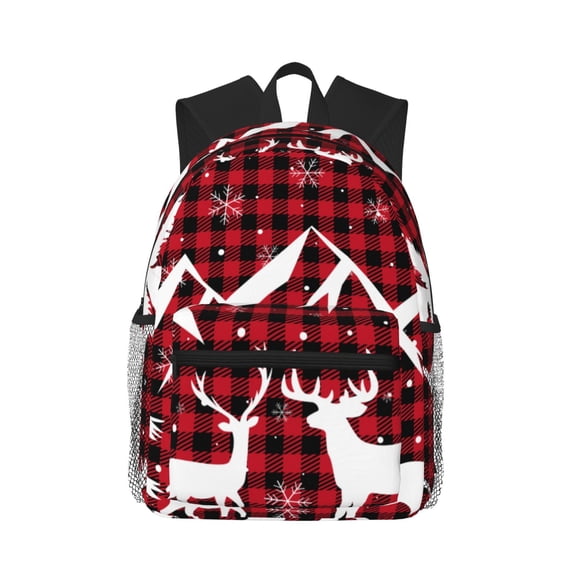 Hirioo Christmas Buffalo Plaid for Casual Backpack College Backpack Laptop Backpack for Women and Men College Workplace Travel