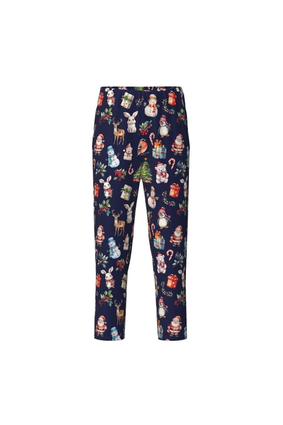 Christmas Critters Delight for Teenagers' Pajama Pants Womens Lounge Pants with Pockets Pj Bottoms Pants for Men-Small