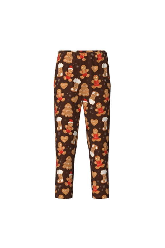 Christmas Gingerbread Cookies for Teenagers' Pajama Pants Womens Lounge Pants with Pockets Pj Bottoms Pants for Men-XS(5-6)